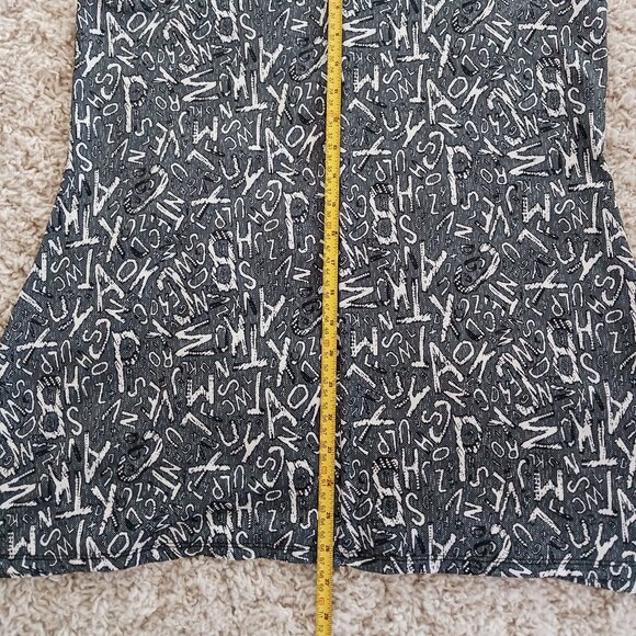 Clientele Women's Top Medium Black White Graphic Alphabet School Teacher - Picture 7 of 8